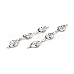 Brass Micro Pave Clear Cubic Zirconia Connector Charms&nbsp;KK-E068-VB395-1