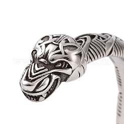 304 Stainless Steel Dragon Open Cuff Bangle for Men Women&nbsp;BJEW-M230-04AS
