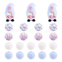 21Pcs 5 Styles Food Grade Eco-Friendly Silicone Beads&nbsp;FIND-TA0010-86A
