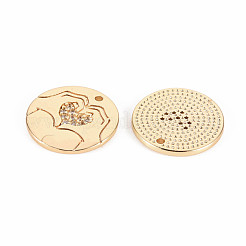 Brass Micro Pave Clear Cubic Zirconia Charms&nbsp;KK-T062-137G-NF