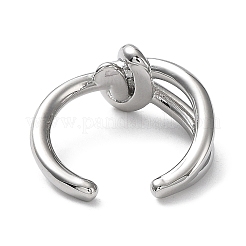 Rack Plating Brass Knot Open Cuff Rings for Women&nbsp;RJEW-Q777-02P