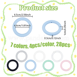 28Pcs 7 Colors Ring Silicone Focal Beads&nbsp;SIL-NB0001-51