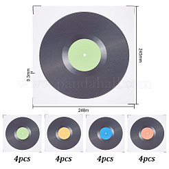 4 Sheets 4 Colors Square Plastic Vinyl Records Waterproof Decorative Stickers&nbsp;DIY-WH0349-146