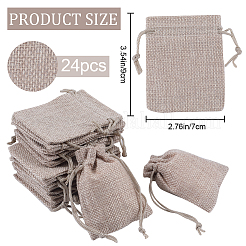 24Pcs Burlap Packing Pouches Drawstring Bags&nbsp;ABAG-BBC0001-07A