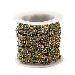 Brass Handmade Beaded Chains&nbsp;CHC-P011-A01-G