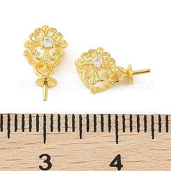 925 Sterling Silver Micro Pave Cubic Zirconia Peg Bails Pendants&nbsp;STER-B004-10G-01
