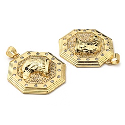 Brass with Cubic Zirconia Pendants&nbsp;KK-K341-36G