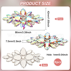 8Pcs Glass Cabochons(Hot Melt Adhesive On The Back)&nbsp;GGLA-FG0001-07A