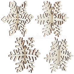4 Styles Christmas Theme Unfinished Wood Solid Display Decorations&nbsp;DJEW-WH20002-21C