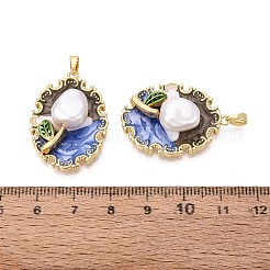Brass Enamel Pendants&nbsp;KK-SZC0009-02G-03