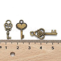 Tibetan Style Alloy Key Pendants&nbsp;TIBEP-X0001-02-AB