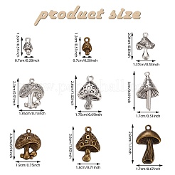 54Pcs 9 Styles Tibetan Style Alloy Pendants&nbsp;FIND-SZ0003-69