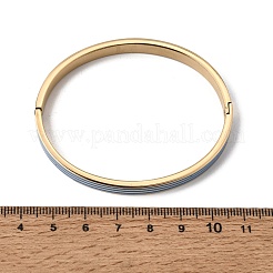 304 Stainless Steel Enamel Striped Hinged Cuff Bangles for Women&nbsp;SA-CBAC920-06G