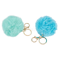 2Pcs 2 Colors Alloy Keychains&nbsp;KEYC-TA0004-68B
