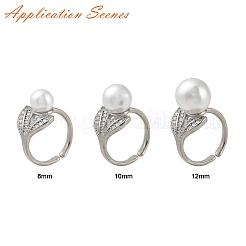 Adjustable Brass Cuff Rings&nbsp;ZIRC-F076-09P