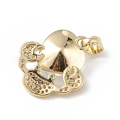 Rack Plating Brass Micro Pave Cubic Zirconia Pendants&nbsp;KK-C015-01G-01