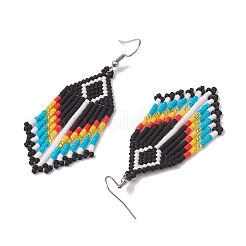 Boho 304 Stainless Steel with Glass Dangle Stud Earring&nbsp;EJEW-MZ00174
