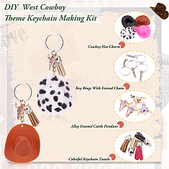 DIY West Cowboy Theme Iron Keychain Making Kit&nbsp;DIY-TA0009-40
