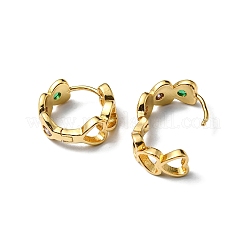 Colorful Cubic Zirconia Hollow Heart Hoop Earring&nbsp;EJEW-P229-04G