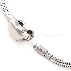 Tarnish Resistant 304 Stainless Steel Round Snake Chain Bracelets with Clasps&nbsp;BJEW-F472-01P-04