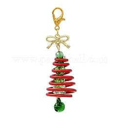 3Pcs 3 Colors Aluminum Glass Charistmas Tree Pendant Decoration&nbsp;HJEW-JM04028