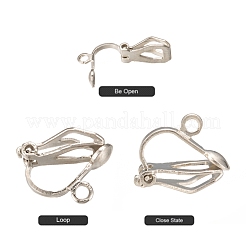 Brass Clip-on Earring Findings&nbsp;EC109-NF