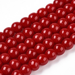 Opaque Solid Color Glass Beads Strands&nbsp;GLAA-T032-P10mm-M