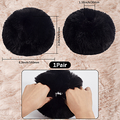 Women Imitation Rabbit Hair Cuffs Oversleeve Arm Gloves&nbsp;AJEW-WH20018-34B