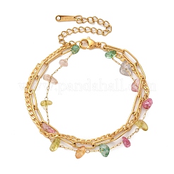 Stainless Steel Multi-strands Bracelets&nbsp;BJEW-D303-02G