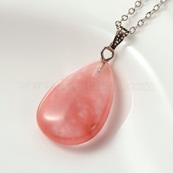 Natural & Synthetic Mixed Stone Pendant Necklaces&nbsp;NJEW-JN01116