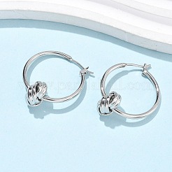 Brass Twist Hoop Earrings for Women&nbsp;EJEW-L297-01A-P