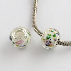 Rondelle Lampwork Large Hole European Beads&nbsp;LPDL-R003-04