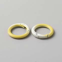 Gradient Color Zinc Alloy Spring Gate Rings&nbsp;PALLOY-WH0001-82A