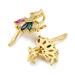 Rack Plating Brass Cubic Zirconia Pendants&nbsp;KK-M258-06G-02
