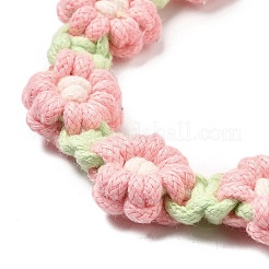 Bohemian Style Cotton Cord Knitted Daisy Cup Belt&nbsp;AJEW-G066-01A