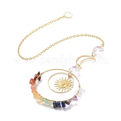 Moon & Sun Glass Hanging Suncatchers&nbsp;HJEW-I011-01G
