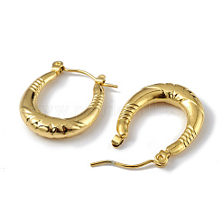 Ion Plating(IP) 304 Stainless Steel Oval Hoop Earrings for Women&nbsp;EJEW-I284-09G
