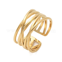 304 Stainless Steel Multilayer Open Cuff Rings&nbsp;RJEW-Z077-01G-04