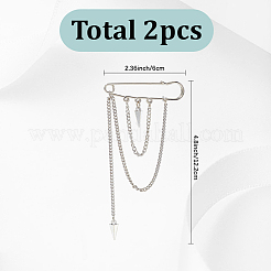2Pcs Cone Zinc Alloy Safety Pin&nbsp;JEWB-SP0001-03