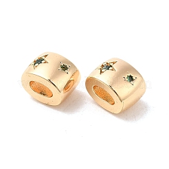 Brass Micro Pave Cubic Zirconia Beads&nbsp;KK-Q773-02G-02