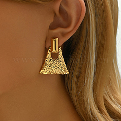 Stylish Textured Trapezoid 201 Stainless Steel Stud Earrings&nbsp;KV0782
