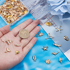 108Pcs 18 Styles Golden Alloy Pendants Charms&nbsp;FIND-DC0007-35