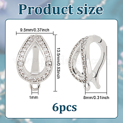 6Pcs Brass Micro Pave Clear Cubic Zirconia Twister Clasp&nbsp;FIND-BC0004-02