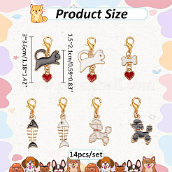 Dog & Cat Theme Locking Stitch Markers&nbsp;HJEW-AB00544