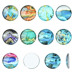 Glass Marbleize Cabochons&nbsp;GGLA-YW0002-01