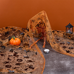 Halloween Polyester Mesh Fabric&nbsp;AJEW-WH0314-852A