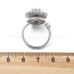 Flat Round Rotatable Open Cuff Rings for Women&nbsp;RJEW-S402-08P