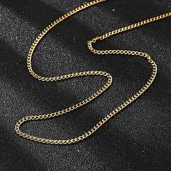 Unisex Casual Style 304 Stainless Steel Curb Chain Necklaces&nbsp;X-STAS-O037-54G