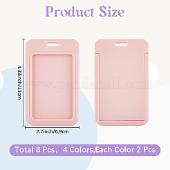 8Pcs 4 Colors Plastic ID Card Holders&nbsp;AJEW-CP0006-61