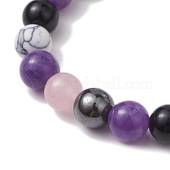 8mm Round Natural Obsidian & Dyed Quartz & Dyed Jade&nbsp;BJEW-JB10437